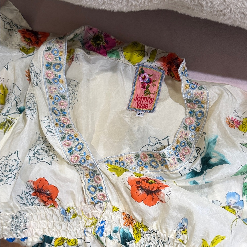 Johnny Was Multicolor Floral Top